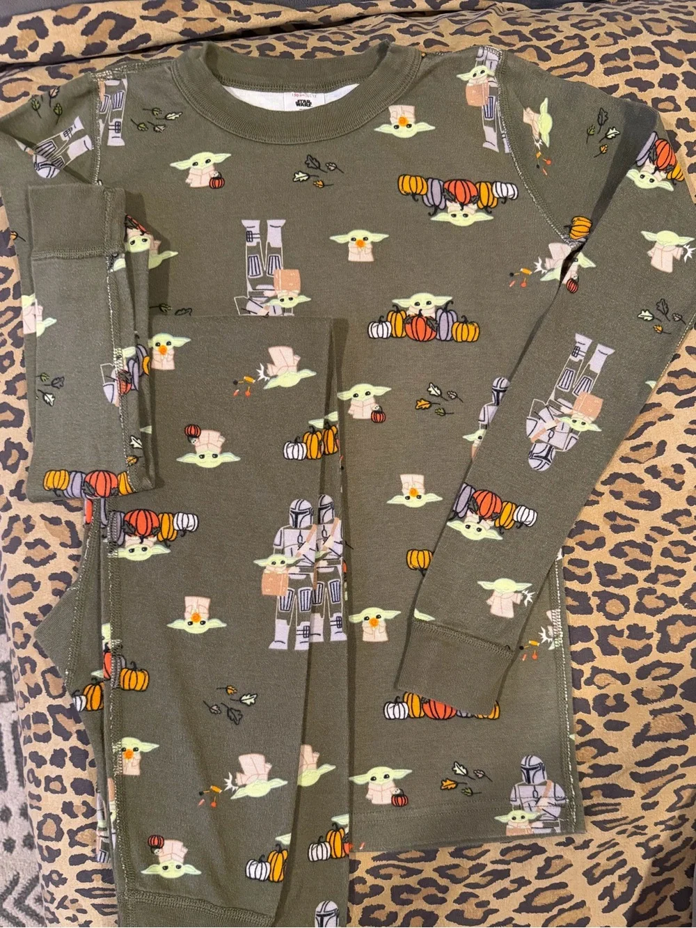 Hanna Andersson Star Wars Baby Yoda Halloween Kids Pajama Long Johns Size 12 150